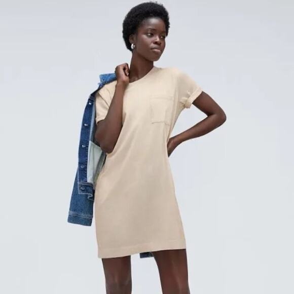 Everlane Dresses & Skirts - EVERLANE The Organic Cotton Weekend Tee Dress Yellow Mini Pocket Short Sleeve